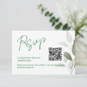 Leaf-Hochzeitcode RSVP Karte (Stehend Vorderseite)