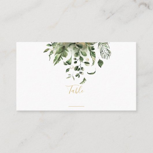 Leaf Hochzeitsempfang Tischnummer Platzkarte (Vorderseite)