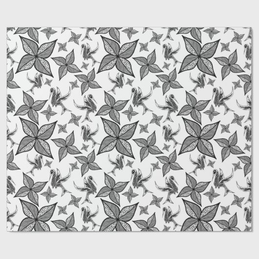 Leaf & Hummingbird Wrapping Paper Geschenkpapier (Flach)
