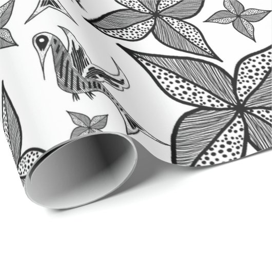 Leaf & Hummingbird Wrapping Paper Geschenkpapier (Rolleneckpunkt)