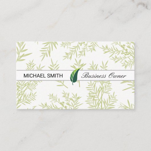 Leaf Illustration | Juniper Branchen Visitenkarte (Vorderseite)