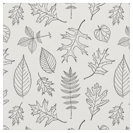 Leaf-Illustrationen Schwarz-Weiß-Muster für Blätte Stoff (Nahaufnahme)