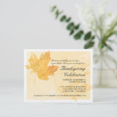Leaf Imprint Erntedank Celebration Einladungen (Stehend Vorderseite)