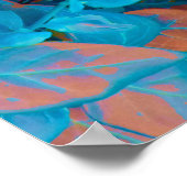 Leaf Kaleidoskop Stern in Blau und Orange Poster (Ecke)