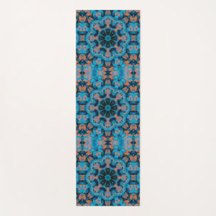 Leaf Kaleidoskop Stern in Blau und Orange Yogamatte