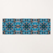 Leaf Kaleidoskop Stern in Blau und Orange Yogamatte (Vorderseite (Horizontal))
