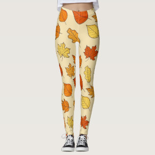 Leaf-Konzept: Muster für Autumn Symbol Leggings