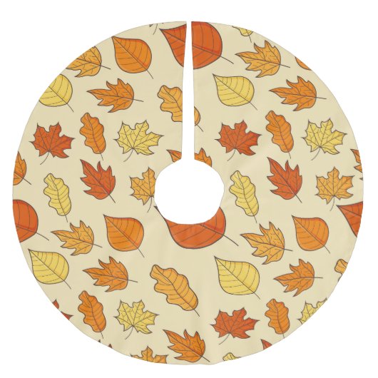 Leaf-Konzept: Muster für Autumn Symbol Polyester Weihnachtsbaumdecke (Vorderseite)