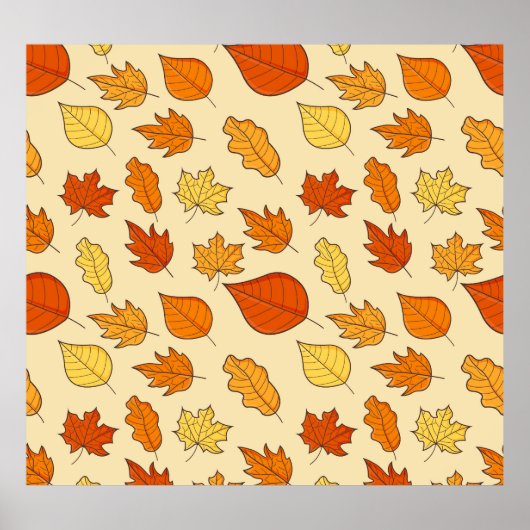 Leaf-Konzept: Muster für Autumn Symbol Poster (Vorne)