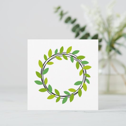 Leaf-Kranz Einladung (Stehend Vorderseite)