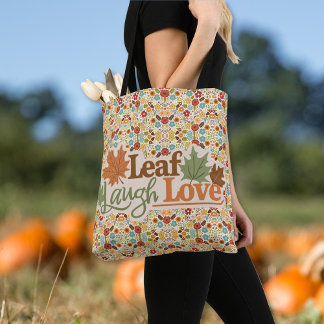 Leaf Laugh Liebe Wasserfarben fallen Blätter Tasch Tasche