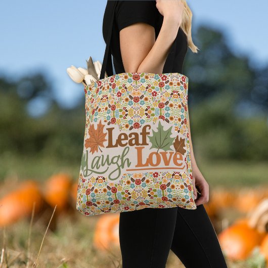 Leaf Laugh Liebe Wasserfarben fallen Blätter Tasch Tasche