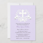 Leaf Laurel Cross Lilac Einladung (Vorderseite)