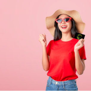 Leaf Laurel Fern Botanic Green Serpentine Black Visitenkarte