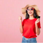 Leaf Laurel Fern Botanic Green Serpentine Black Visitenkarte