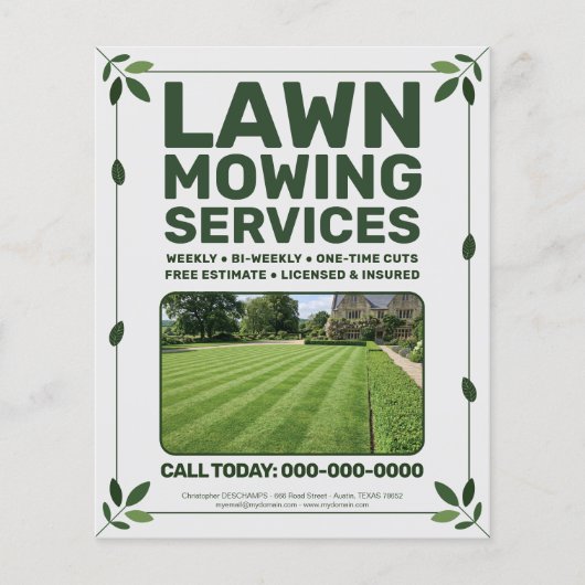 Leaf & Lawn Mowing Services Flyer (Vorne)