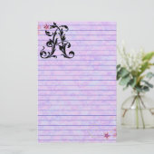 Leaf Letter A Briefpapier (Stehend Vorderseite)