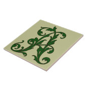 Leaf Letter A in der grünen Monogramm-Folie Fliese (Seite)