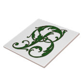 Leaf Letter B in der grünen Monogramm-Folie Fliese (Seite)