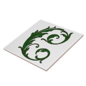 Leaf Letter C in grüner Monogramm-Folie Fliese (Seite)