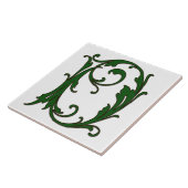 Leaf Letter D in der grünen Monogramm-Folie Fliese (Seite)