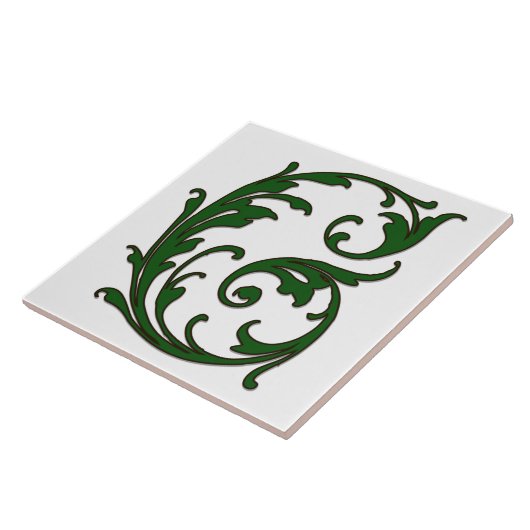 Leaf Letter G in der grünen Monogramm-Folie Fliese (Seite)