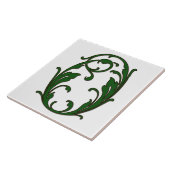 Leaf Letter O in der grünen Monogramm-Folie Fliese (Seite)
