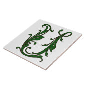 Leaf Letter U in der grünen Monogramm-Folie Fliese (Seite)