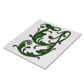 Leaf Letter Y in der grünen Monogramm-Folie Fliese (Seite)