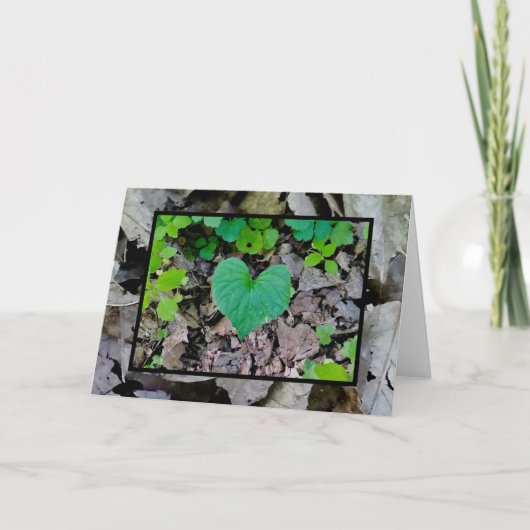 Leaf Liebe Herz (innen leer) Karte (Vorderseite)