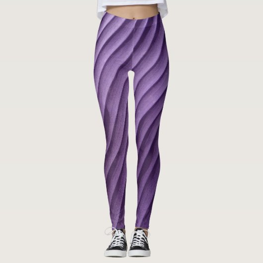Leaf Lila Diagonal Leggings (Vorderseite)