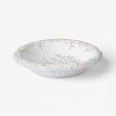 Leaf line art heart monogram tan wedding pappteller (Gewinkelt)