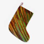 Leaf lines stripes background kleiner weihnachtsstrumpf (Vorderansicht (hängend))