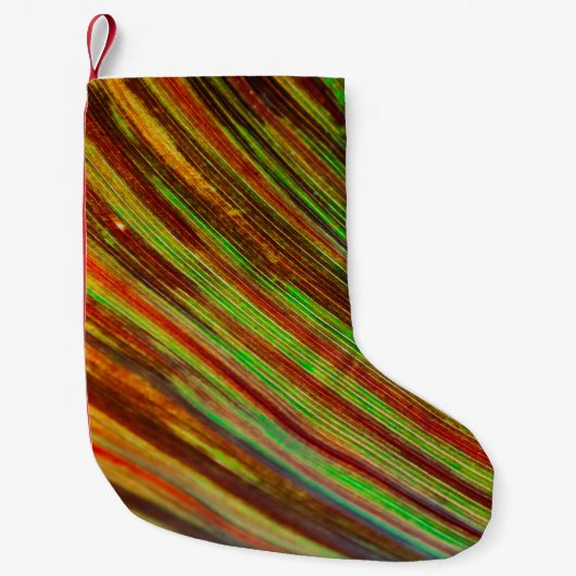 Leaf lines stripes background kleiner weihnachtsstrumpf (Vorderseite)