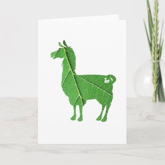 Leaf Llama Greeting Card Karte (Vorderseite)