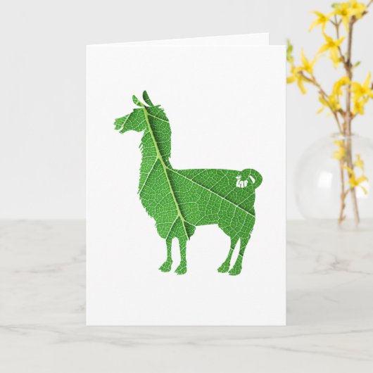 Leaf Llama Greeting Card Karte (Gelbe Blume)