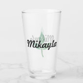 Leaf-Logo mit Namen Glas (Rückseite)