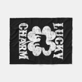 Leaf Lucky Charm French Bulldog St Patrick's Day Fleecedecke (Vorderseite (Horizontal))
