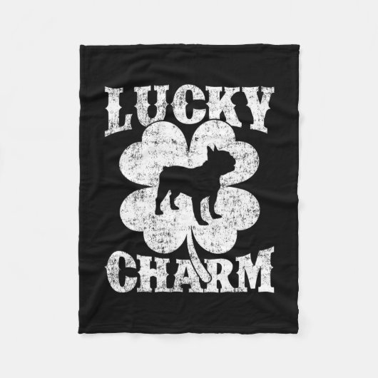 Leaf Lucky Charm French Bulldog St Patrick's Day Fleecedecke (Vorderseite)