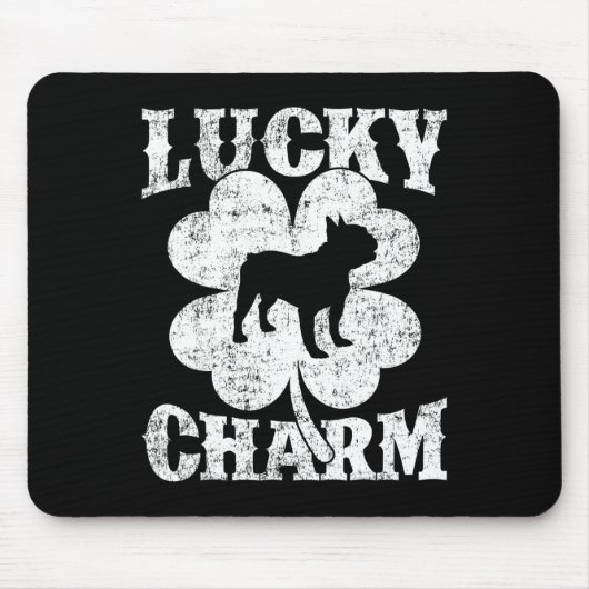 Leaf Lucky Charm French Bulldog St Patrick's Day Mousepad (Vorne)