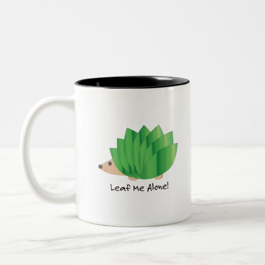 Leaf Me allein Niedlicher Igel Zweifarbige Tasse (Links)