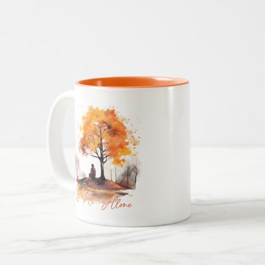 Leaf Me Alone Autumn Zweifarbige Tasse (Vorderseite Links)