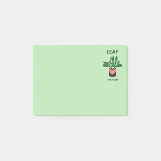 Leaf Me Alone Funny Sarcastic Quote Gardeners Post-it Klebezettel (Vorderseite)