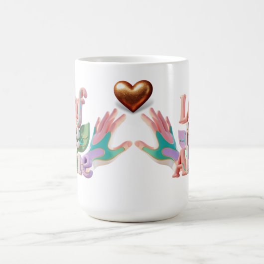Leaf Me Alone Punny 3D Text Kaffeetasse (Mittel)