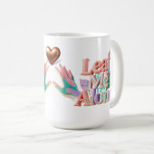 Leaf Me Alone Punny 3D Text Kaffeetasse (VorderseiteRechts)
