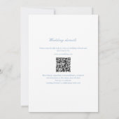 Leaf Monogram Wappen Dusty Blue QR Code Wedding Einladung (Rückseite)