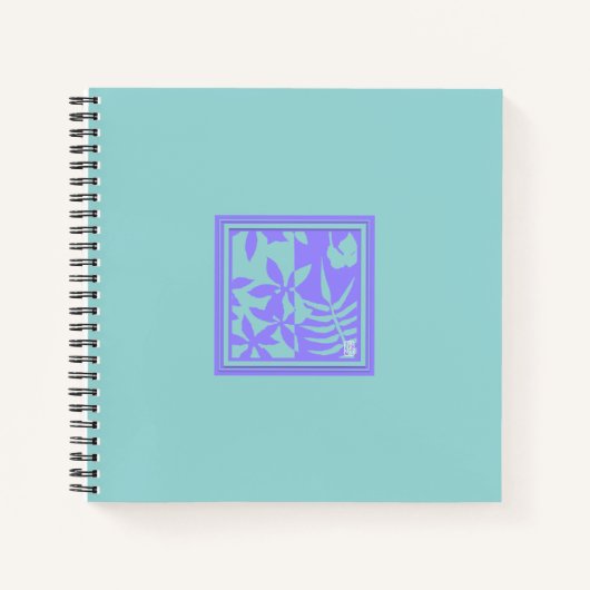 Leaf Motif Square Spiral Notebook Notizblock (Vorderseite)