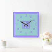 leaf motif Square Wall Clock Quadratische Wanduhr (Zuhause)