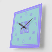 leaf motif Square Wall Clock Quadratische Wanduhr (Winkel)
