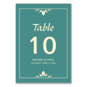 Leaf Motiff Wedding Table Card Nummern Tischnummer (Vorderseite)